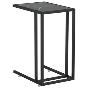 vidaXL Računalni&scaron;ka stranska mizica črn marmor 50x35x65 cm steklo