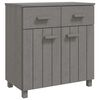 vidaXL Komoda HAMAR svetlo siva 79x40x80 cm trdna borovina