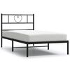 vidaXL Kovinski posteljni okvir z vzglavjem črn 100x200 cm