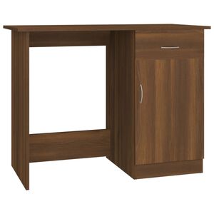vidaXL Pisalna miza rjav hrast 100x50x76 cm inženirski les