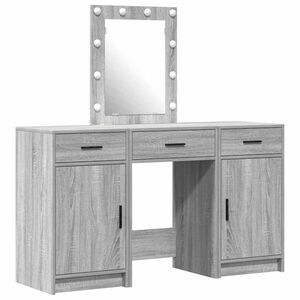 vidaXL Toaletna mizica Siva 50 x 41 x 135 cm Inženirski les