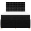 vidaXL Box spring postelja z vzmetnico črna 140x200 cm blago
