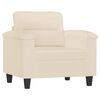 vidaXL Fotelj s stolčkom za noge bež 60 cm blago iz mikrovlaken