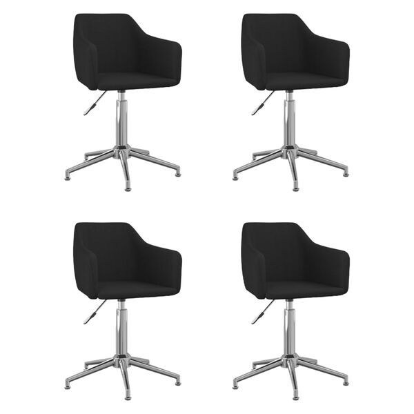 vidaXL Vrtljivi jedilni stoli 4 kosi črno blago