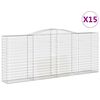 vidaXL Obokane gabion ko&scaron;are 15 kos 400x50x160/180 cm pocinkano železo