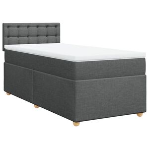 vidaXL Box spring postelja z vzmetnico temno siva 80x200 cm blago