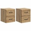 vidaXL Stenski nočni omarici 2 pcs Artisan hrast 34,5 x 33 x 40 cm