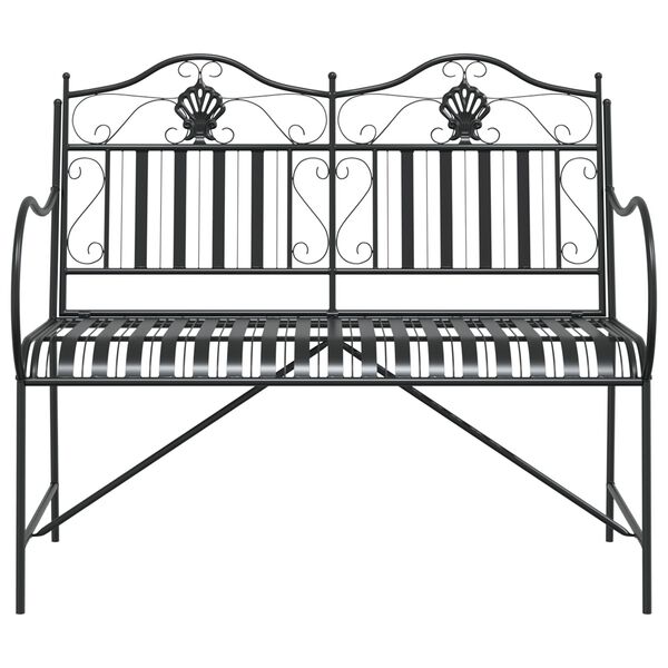 vidaXL Vrtna klop Črna 104 x 54 x 93cm Jeklo