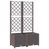 vidaXL Cvetlično korito z oporno mrežo rjavo 80x40x136 cm PP