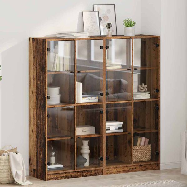 vidaXL Visok predalnik 2 pcs Star les 68 x 37 x 142 cm Konstruiran les