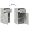 vidaXL Stranska omarica s predalom Betonsko siva 38 x 34,5 x 75 cm