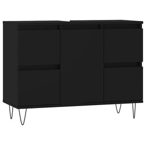 vidaXL Kopalni&scaron;ka omarica črna 80x33x60 cm inženirski les