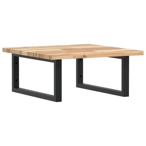 vidaXL Stenska polica za umivalnik jeklo in trden akacijev les