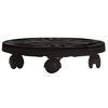 vidaXL Voziček za rastline s kolesi premer 30 cm črn 170 kg
