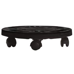 vidaXL Voziček za rastline s kolesi premer 30 cm črn 170 kg