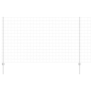 vidaXL Ograja s stebrom srebrna