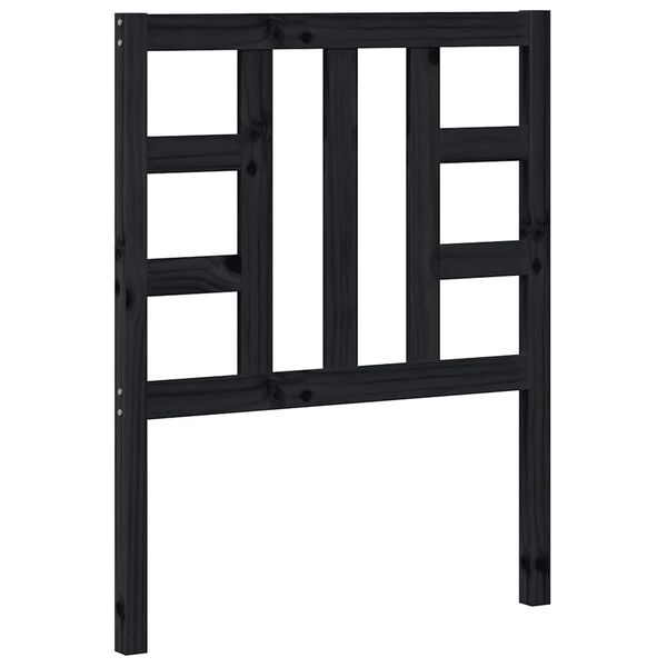 vidaXL Posteljno vzglavje črno 81x4x100 cm trdna borovina