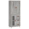 vidaXL Visoka komoda siva sonoma 69,5x34x180 cm inženirski les