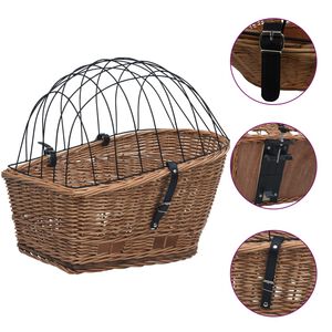 vidaXL Kolesarska ko&scaron;ara s pokrovom 55x31x36 cm naravna vrba