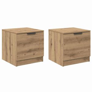 vidaXL Posteljna omarica 2 kos Umetni hrast 40 x 39 x 40cm