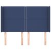 vidaXL Vzglavje z u&scaron;esi modro 147x16x118/128 cm blago