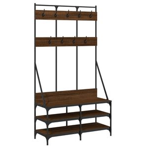 vidaXL Regal za oblačila s prostorom za čevlje rjav hrast 100x40x184cm