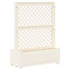 vidaXL Velika zidna posoda s trelisu Bela 99,5 x 43 x 133,5 PP