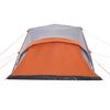 vidaXL Družinski šotor s predprostorom za 9 oseb siv in oranžen