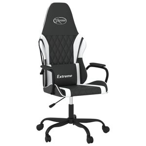vidaXL Masažni gaming stol črno in belo umetno usnje