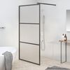 vidaXL Pregrada za tu&scaron; 100x195 cm motno ESG steklo črna