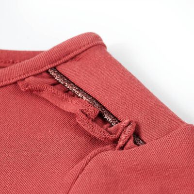 Otroška majica z dolgimi rokavi žgano roza 92