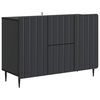 vidaXL Strani &scaron;al s predalom Črna 89 x 34,5 x 62 cm Inženirski les
