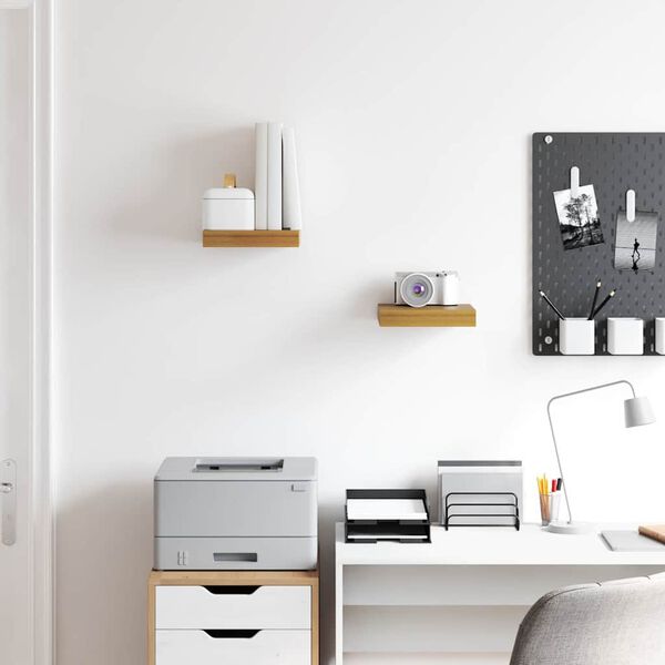 vidaXL Stenska polica 2 pcs Bež 23 x 23,5 x 4 cm Konstruiran les