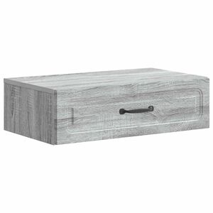 vidaXL Stenska stranska miza Siva Sonoma 59 x 34,5 x 17 cm