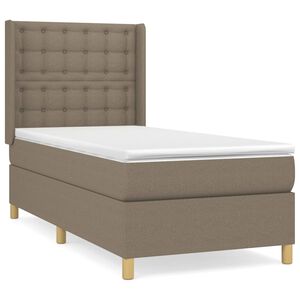 vidaXL Box spring postelja z vzmetnico taupe 90x200 cm blago