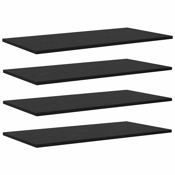 vidaXL Polica za knjige 4 pcs Črna 80 x 40 x 1,5 cm Konstruiran les