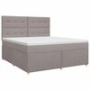 vidaXL Postelja boxspring z vzmetnico Taupe 160 x 200 cm Blago