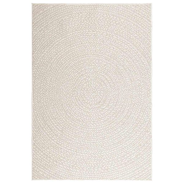 vidaXL Rug "ZIZUR" Cream 120x170 cm Juta videz Notranje in zunanje