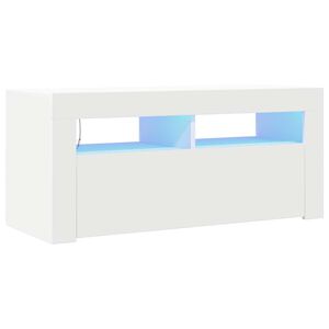vidaXL TV omarica z LED lučkami bela 90x35x40 cm