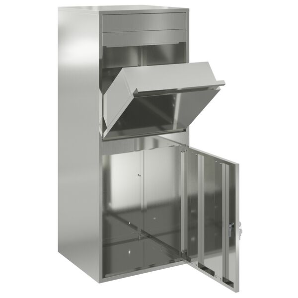 vidaXL &Scaron;katla za dostavo z vrati Črna 41 x 38 x 103 cm Cinkana jeklena