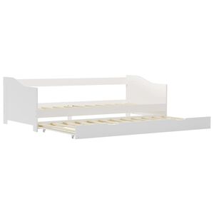 vidaXL Izvlečni posteljni okvir bel iz borovine 90x200 cm