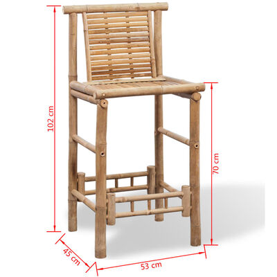 vidaXL Barski stolčki 2 kosa iz bambusa