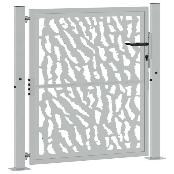 vidaXL Vrtna vrata 100x100 cm odporna jeklena konstrukcija s sledi