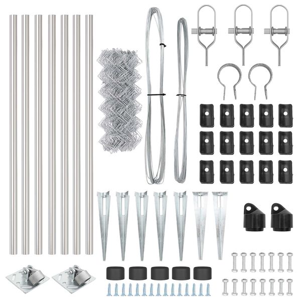 vidaXL Steber ograje. srebrna 10 x 1 m (60 x 60 mm mreža) Jeklo