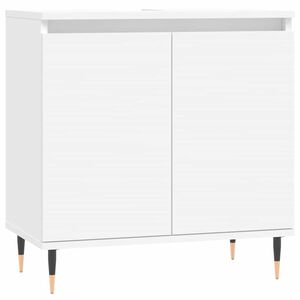 vidaXL Kopalni&scaron;ka omarica bela 58x33x60 cm inženirski les