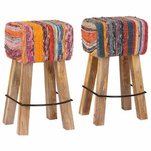 vidaXL Barski stol 2 kos večbarvno 44 x 33 x 74 cm Pravo usnje
