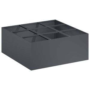 vidaXL Vrtni lonček Antracit 100 x 100 x 20 cm Mlinjeni jeklo