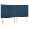 vidaXL Vzglavje postelje temno modro 160x5x118/128 cm žametno