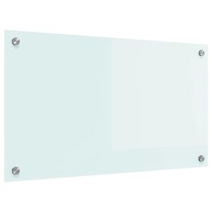 vidaXL Zaščita za kuhinjo Bela 70 x 40 cm kaljeno steklo
