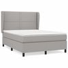 vidaXL Box spring postelja z vzmetnico svetlo siva 140x200 cm blago